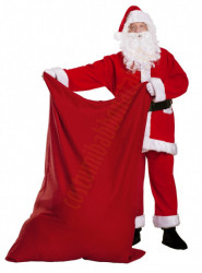 Grande sacco rosso di Babbo Natale in tessuto denim