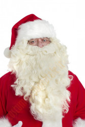 Barba di Babbo Natale lunga con parrucca (40 cm) - color crema