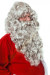 Barba di Babbo Natale lunga con parrucca (40 cm) - grigia