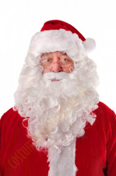 Barba elegante di Babbo Natale con parrucca (35 cm)
