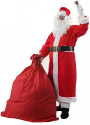 Costume di Babbo Natale con cappotto in pile: completo da 12 elementi e 4 accessori