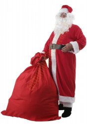 Costume di Babbo Natale con cappotto in pile: completo da 10 elementi