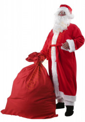 Costume di Babbo Natale con cappotto in pile: completo da 9 elementi