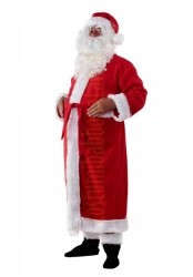Costume di Babbo Natale con cappotto in pile: completo da 6 elementi