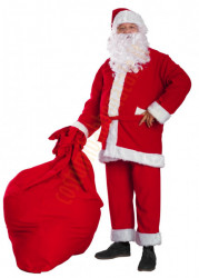 Costume da Babbo Natale in pile: completo da 9 elementi