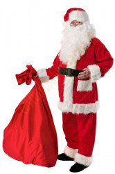 Costume da Babbo Natale Deluxe in pile: completo da 11 elementi
