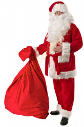 Costume da Babbo Natale Deluxe in pile: completo da 9 elementi