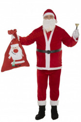 Costume da Babbo Natale in peluche leggero - 10 elementi