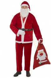 Costume da Babbo Natale in peluche leggero - 7 elementi