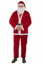 Costume da Babbo Natale in peluche leggero - 5 elementi