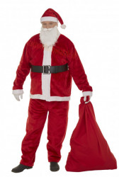 Costume da Babbo Natale in peluche spesso - 8 elementi