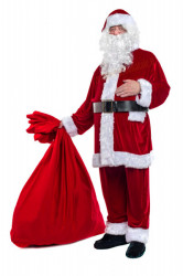 Costume da Babbo Natale in velluto: completo da 11 elementi