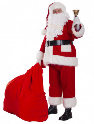 Costume da Babbo Natale Super Deluxe in pile: completo composto da 13 elementi e 4 accessori