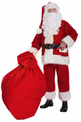 Costume da Babbo Natale Super Deluxe in pile: completo da 11 elementi