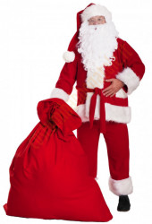 Costume da Babbo Natale Super Deluxe in pile: completo da 9 elementi