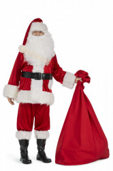 Costume da Babbo Natale Super Deluxe in velluto: completo di 11 elementi