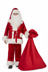 Costume da Babbo Natale Super Deluxe in velluto: completo di 9 elementi