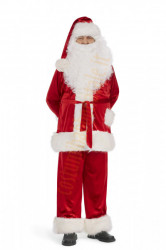 Costume da Babbo Natale Super Deluxe in velluto: completo di 6 elementi
