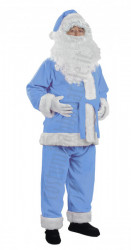Costume di Babbo Natale azzurro: giacca, pantaloni e cappello