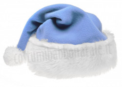 Cappello di Babbo Natale in colore azzurro