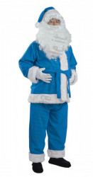 Costume di Babbo Natale blu chiaro: giacca, pantaloni e cappello