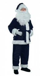 Costume di Babbo Natale blu scuro: giacca, pantaloni e cappello