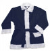 Costume di Babbo Natale blu scuro: giacca, pantaloni e cappello