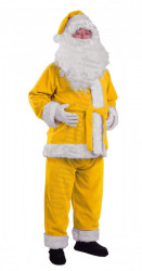 Costume di Babbo Natale giallo scuro: giacca, pantaloni e cappello