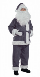 Costume di Babbo Natale grigio: giacca, pantaloni e cappello