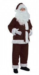Costume di Babbo Natale marrone scuro: giacca, pantaloni e cappello