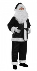 Costume di Babbo Natale nero: giacca, pantaloni e cappello