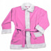 Costume di Babbo Natale rosa: giacca, pantaloni e cappello.