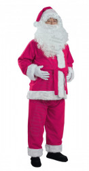Costume di Babbo Natale rosa scuro: giacca, pantaloni e cappello
