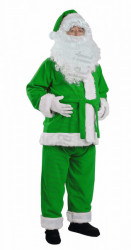Costume di Babbo Natale verde chiaro: giacca, pantaloni e cappello