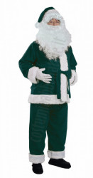 Costume di Babbo Natale verde scuro: giacca, pantaloni e cappello