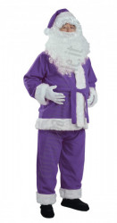 Costume di Babbo Natale viola: giacca, pantaloni e cappello