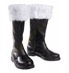 Stivali di Babbo Natale in similpelle (pelliccia bianco neve)