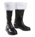 Stivali di Babbo Natale in similpelle (pelliccia bianco neve)