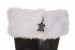 Stivali di Babbo Natale in vera pelle (pelliccia bianco neve)