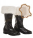 Stivali di Babbo Natale in vera pelle (pelliccia écru)
